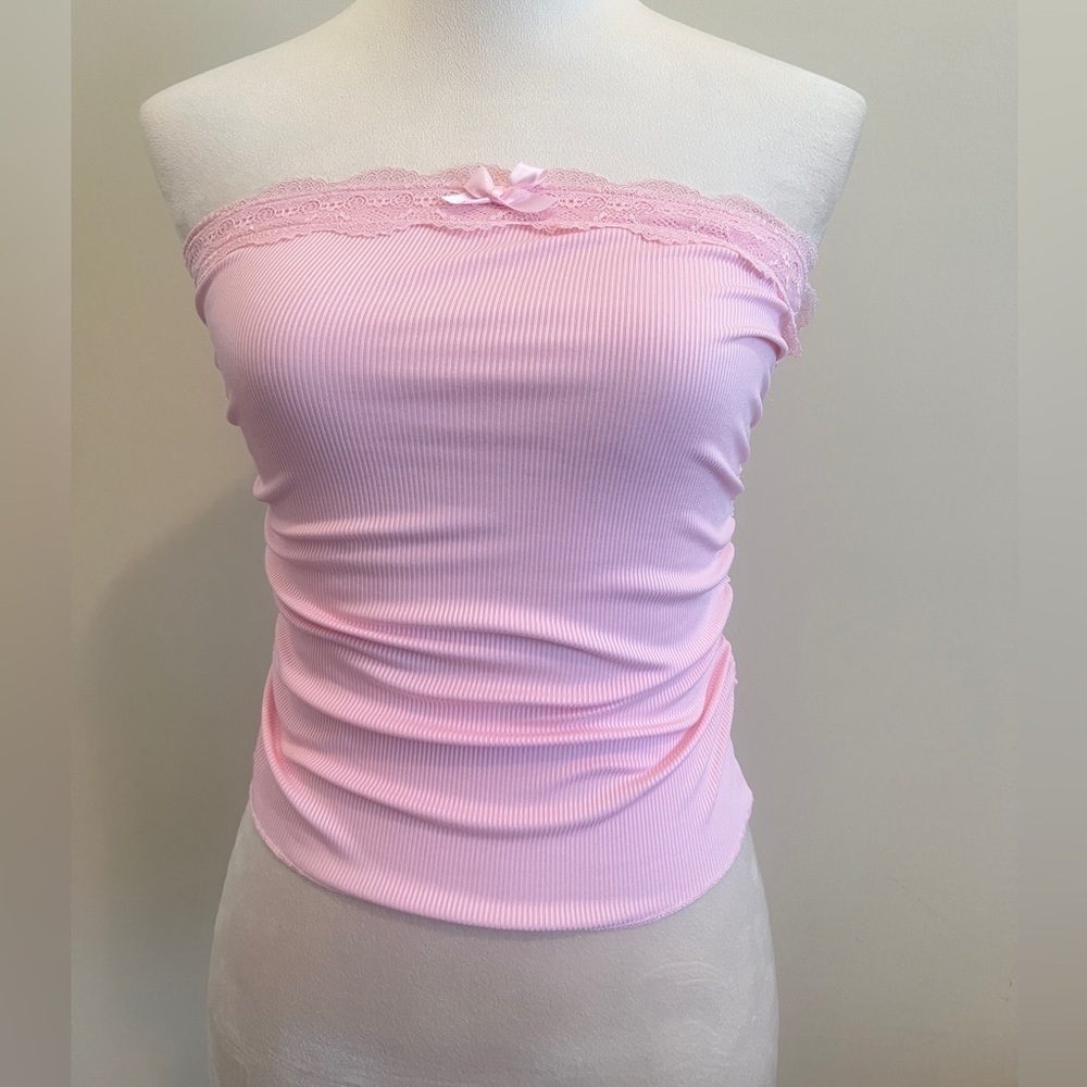 SHEIN NWOT Pink Ribbed Top